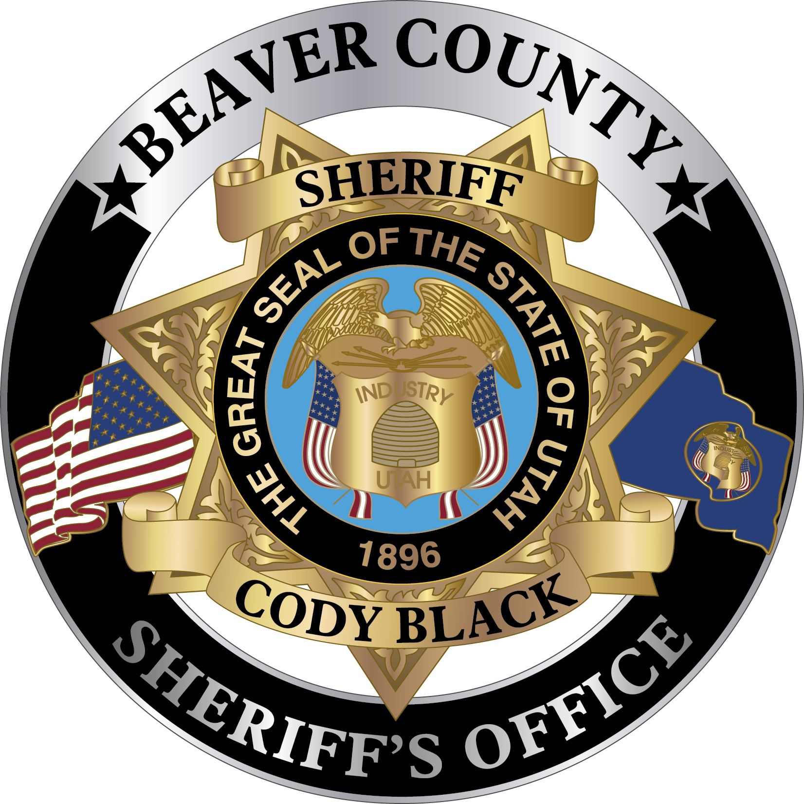 C-36742 Beaver County Sheriff New Badge 3 Utah AR